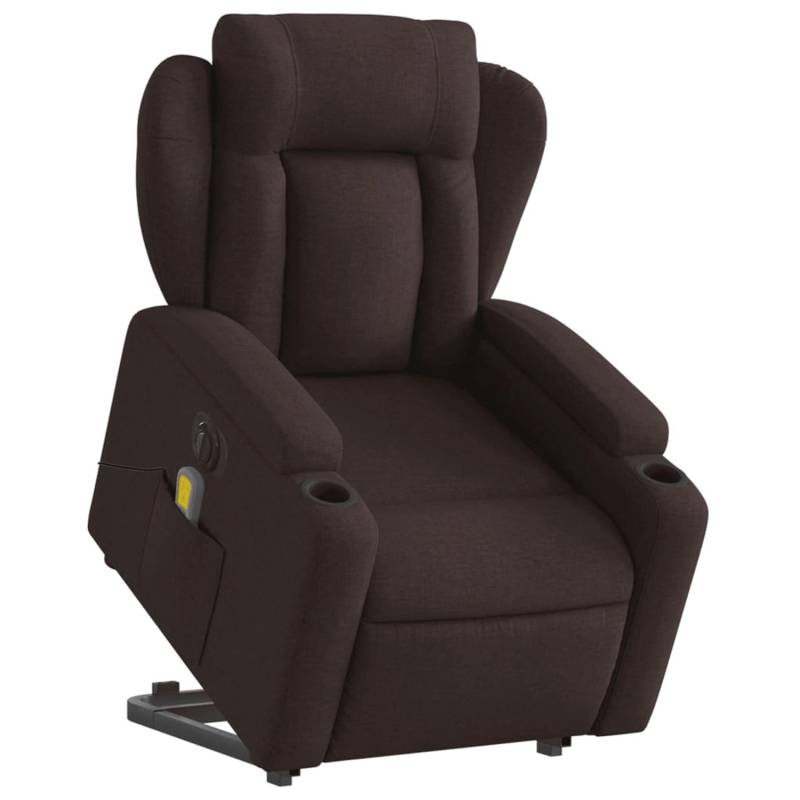 vidaXL Elektrischer Massagesessel mit Aufstehhilfe Dunkelbraun Stoff Modell 1 von VIDAXL