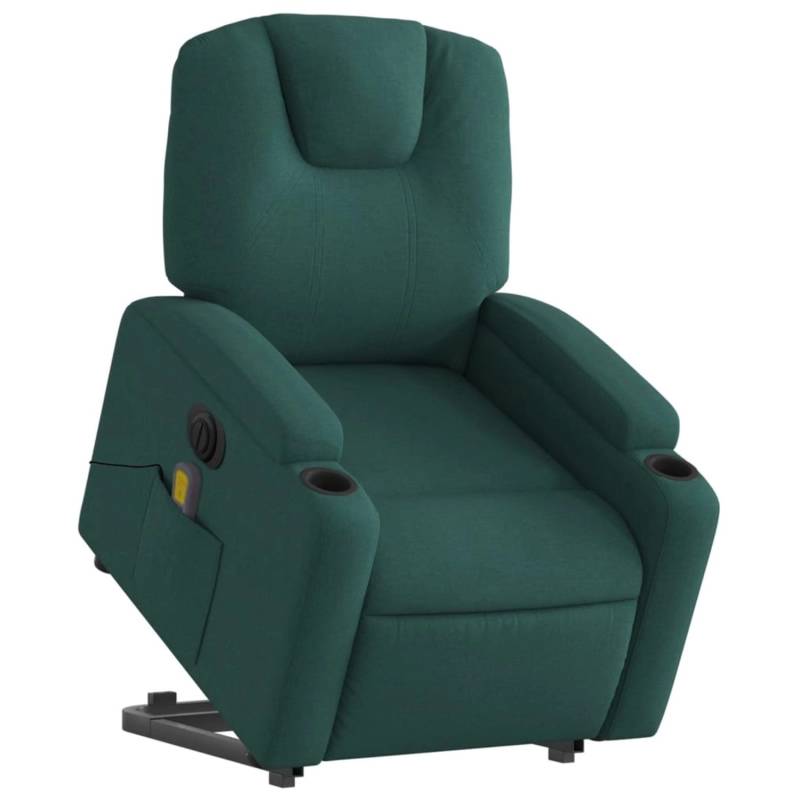 vidaXL Elektrischer Massagesessel mit Aufstehhilfe Dunkelgrün Stoff Modell 10 von VIDAXL