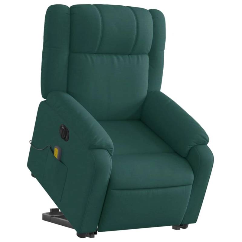 vidaXL Elektrischer Massagesessel mit Aufstehhilfe Dunkelgrün Stoff Modell 5 von VIDAXL
