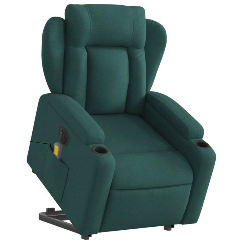 vidaXL Elektrischer Massagesessel mit Aufstehhilfe Dunkelgrün Stoff Modell 6 von VIDAXL