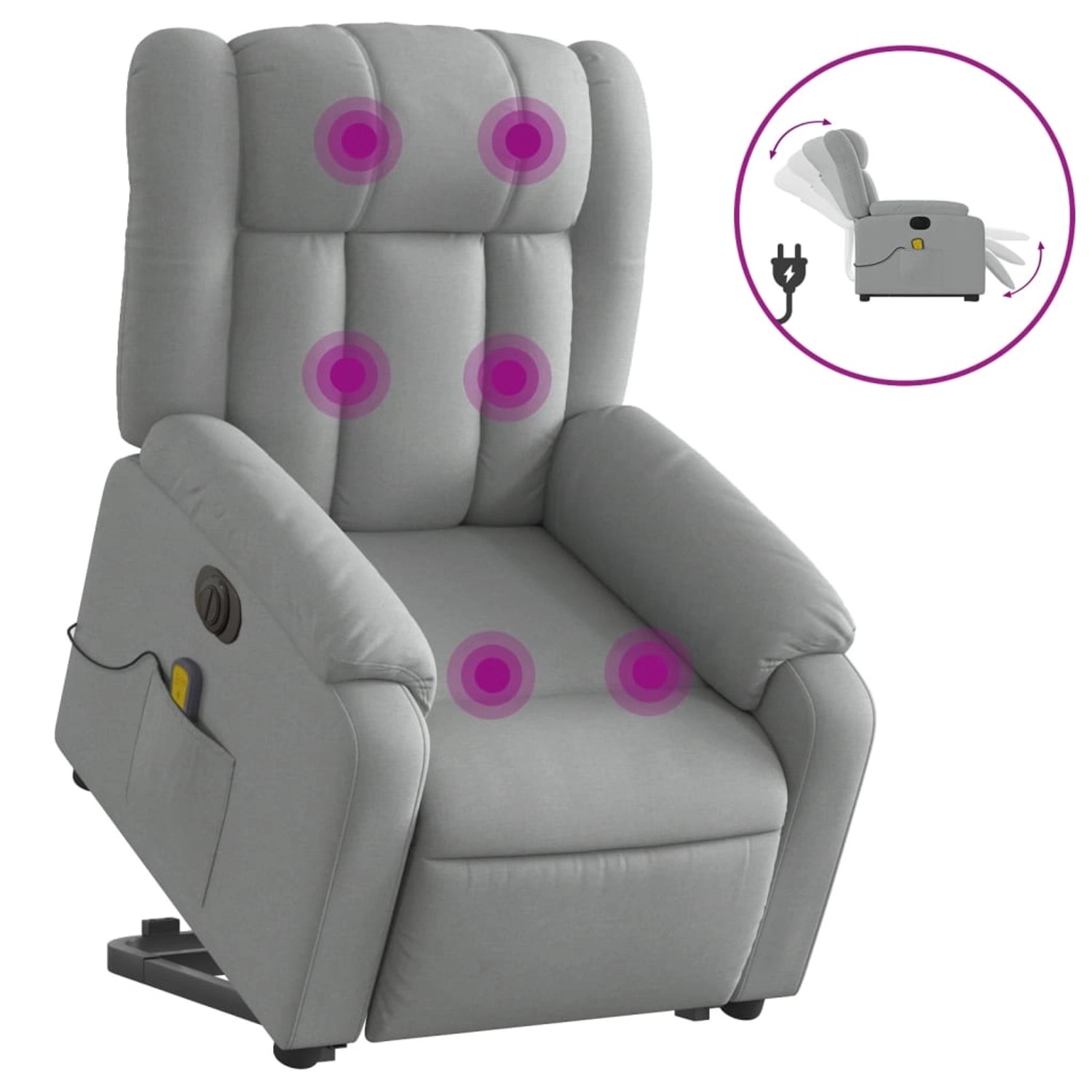 vidaXL Elektrischer Massagesessel mit Aufstehhilfe Hellgrau Stoff Modell 11 vidaXL Elektrischer Massagesessel mit Aufstehhilfe Hellgrau Stoff Modell 11 von VIDAXL