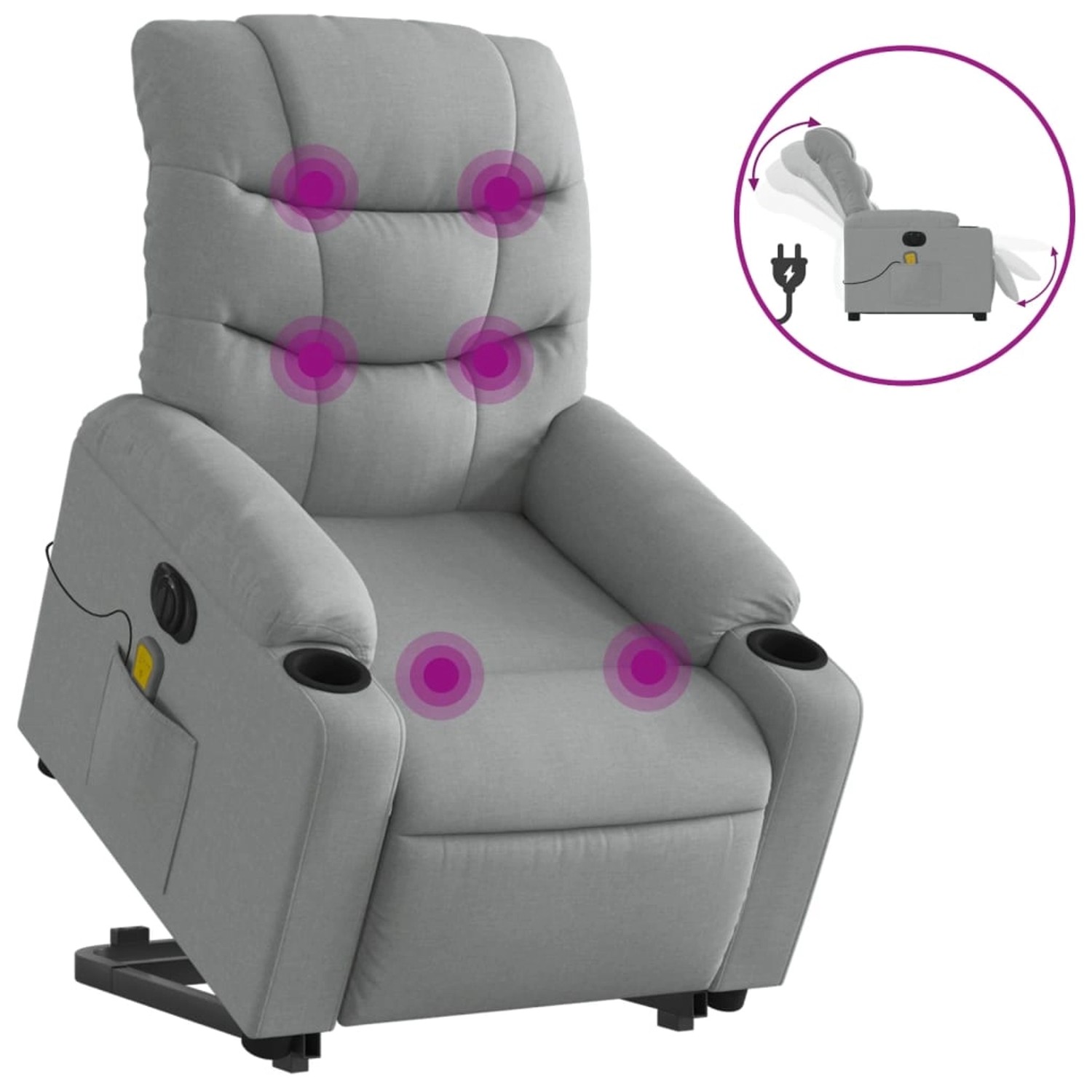 vidaXL Elektrischer Massagesessel mit Aufstehhilfe Hellgrau Stoff Modell 3 vidaXL Elektrischer Massagesessel mit Aufstehhilfe Hellgrau Stoff Modell 3 von VIDAXL