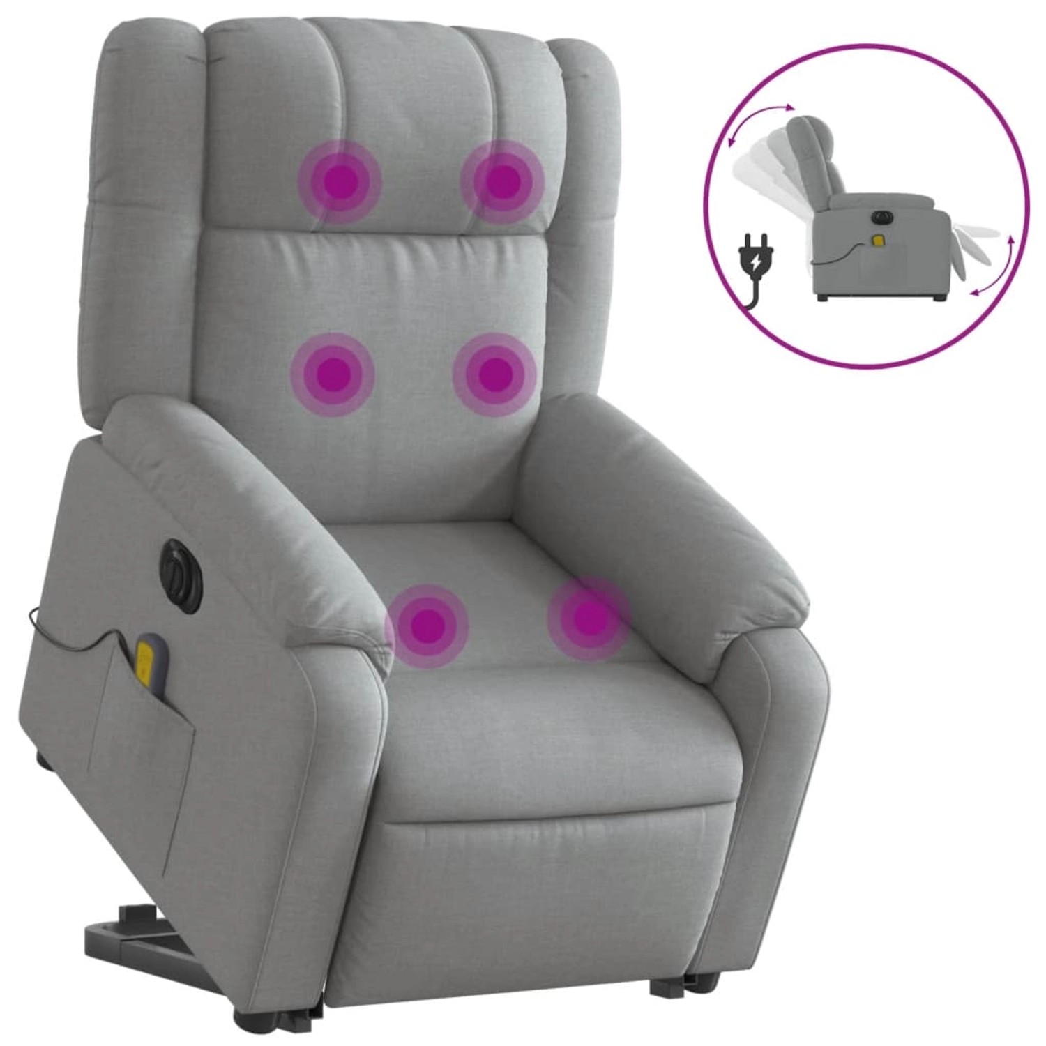 vidaXL Elektrischer Massagesessel mit Aufstehhilfe Hellgrau Stoff Modell 5 vidaXL Elektrischer Massagesessel mit Aufstehhilfe Hellgrau Stoff Modell 5 von VIDAXL