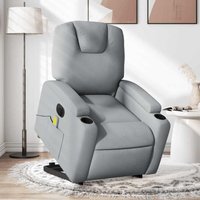 Elektrischer Massagesessel mit Aufstehhilfe Hellgrau Stoff - Vidaxl von VIDAXL
