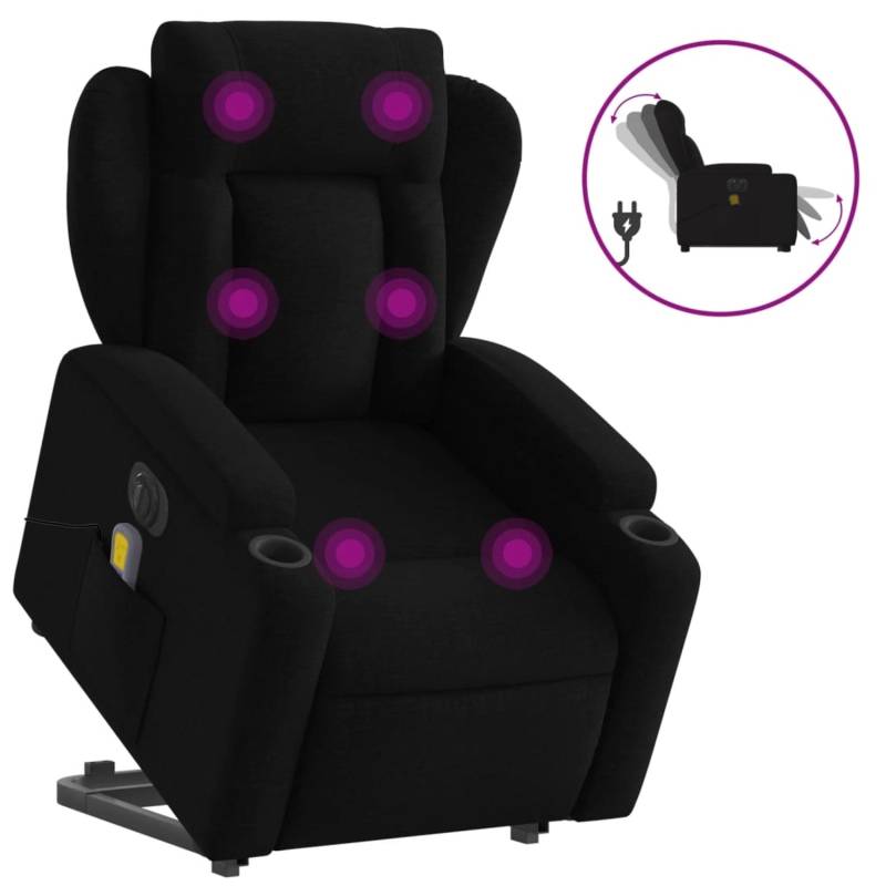 vidaXL Elektrischer Massagesessel mit Aufstehhilfe Schwarz Stoff Modell 11 von VIDAXL