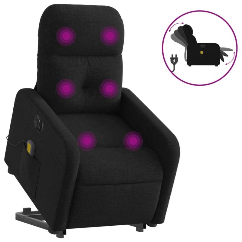 vidaXL Elektrischer Massagesessel mit Aufstehhilfe Schwarz Stoff Modell 13 von VIDAXL