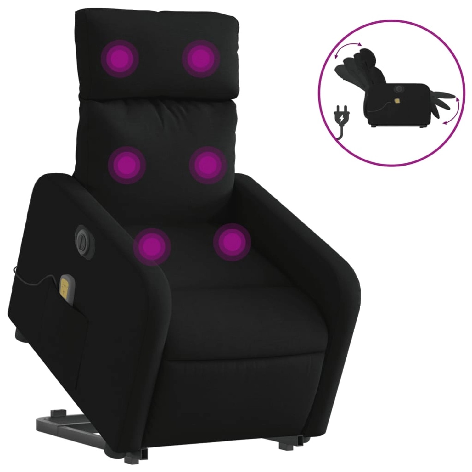 vidaXL Elektrischer Massagesessel mit Aufstehhilfe Schwarz Stoff Modell 15 von VIDAXL