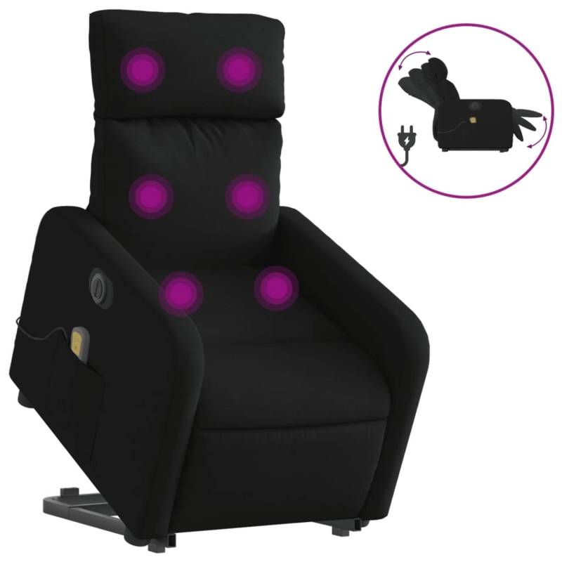 vidaXL Elektrischer Massagesessel mit Aufstehhilfe Schwarz Stoff Modell 15 von VIDAXL