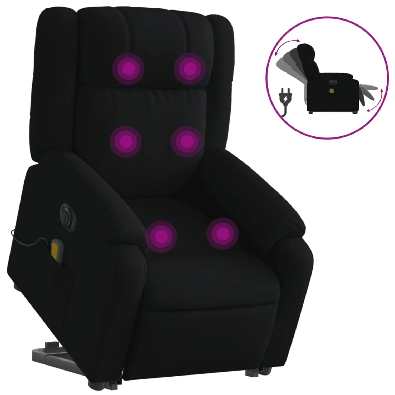 vidaXL Elektrischer Massagesessel mit Aufstehhilfe Schwarz Stoff Modell 3 von VIDAXL