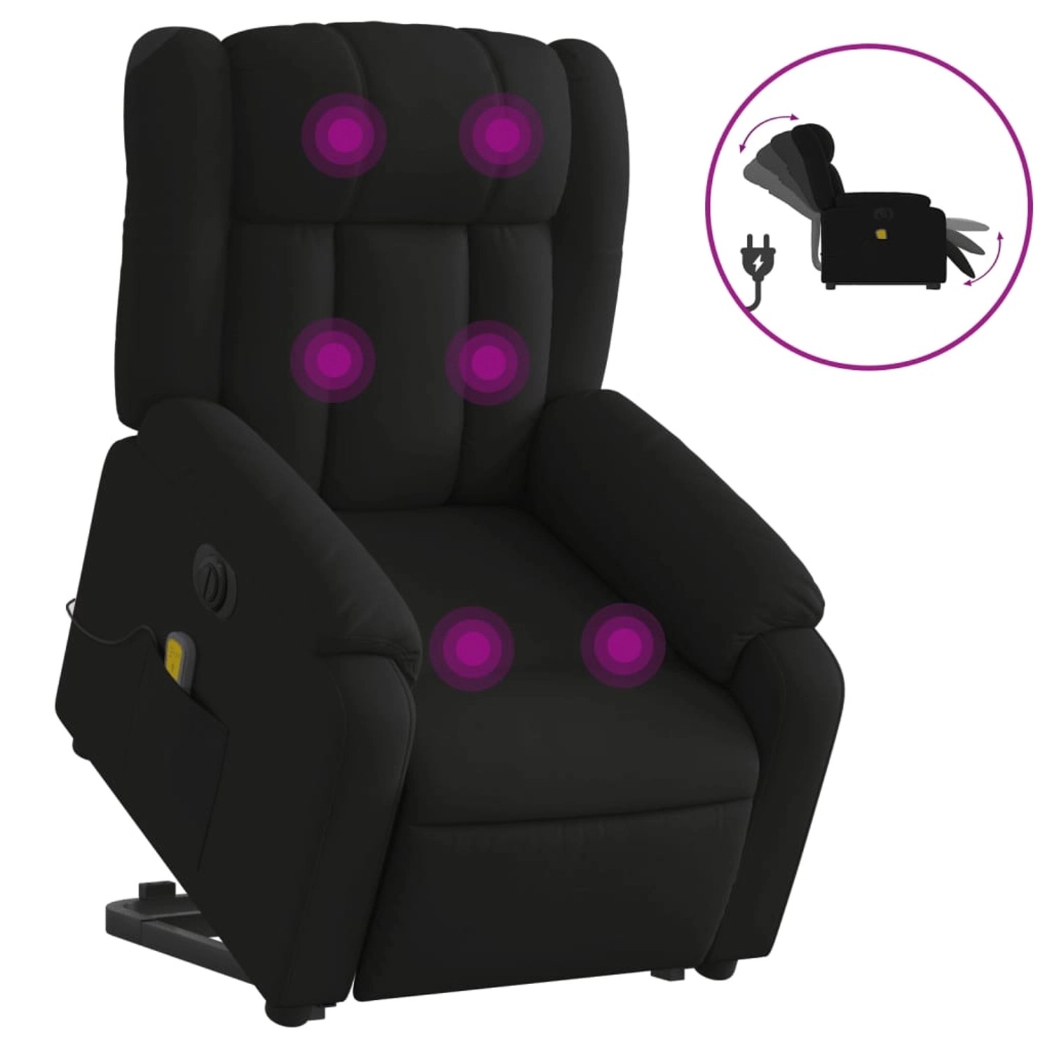 vidaXL Elektrischer Massagesessel mit Aufstehhilfe Schwarz Stoff Modell 9 von VIDAXL