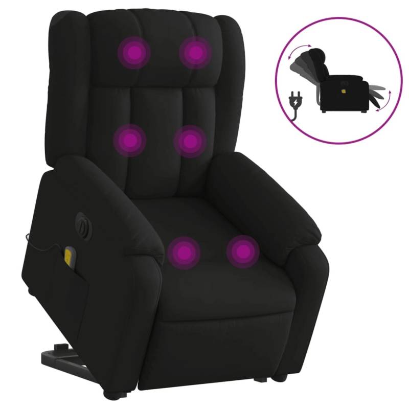 vidaXL Elektrischer Massagesessel mit Aufstehhilfe Schwarz Stoff Modell 9 von VIDAXL