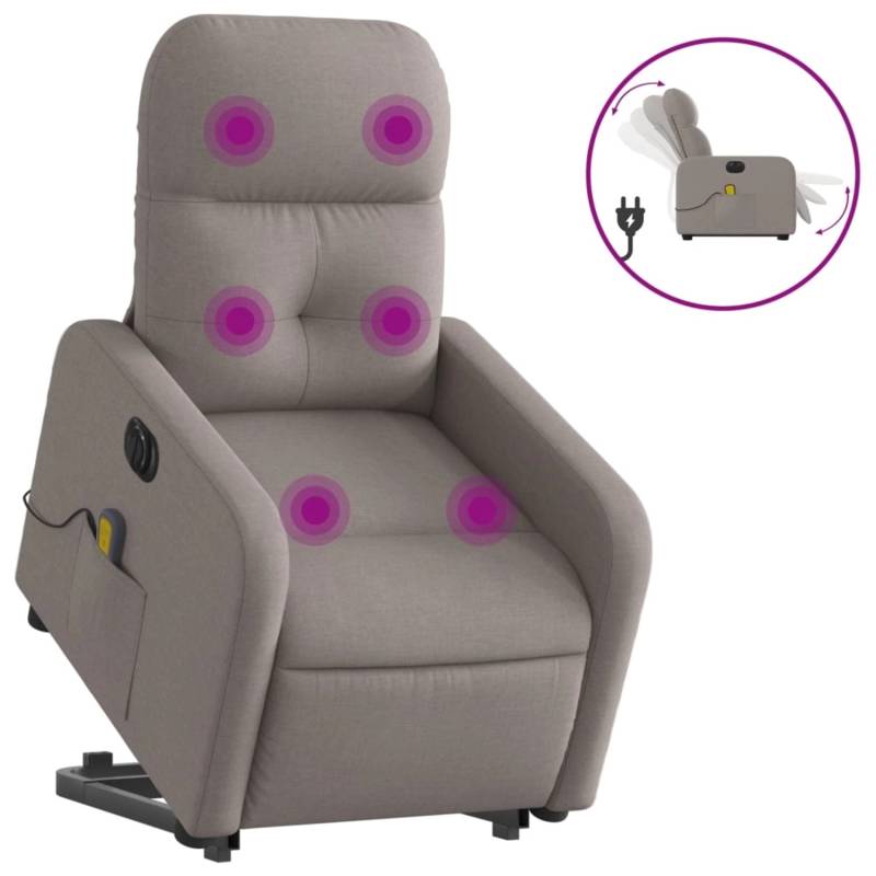 vidaXL Elektrischer Massagesessel mit Aufstehhilfe Taupe Stoff Modell 12 von VIDAXL