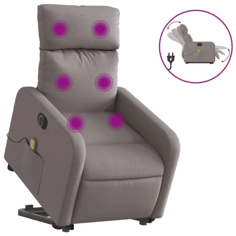 vidaXL Elektrischer Massagesessel mit Aufstehhilfe Taupe Stoff Modell 13 von VIDAXL