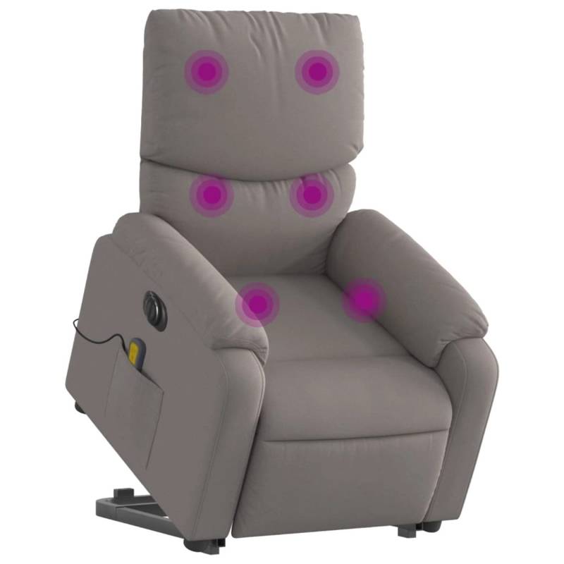 vidaXL Elektrischer Massagesessel mit Aufstehhilfe Taupe Stoff Modell 8 von VIDAXL