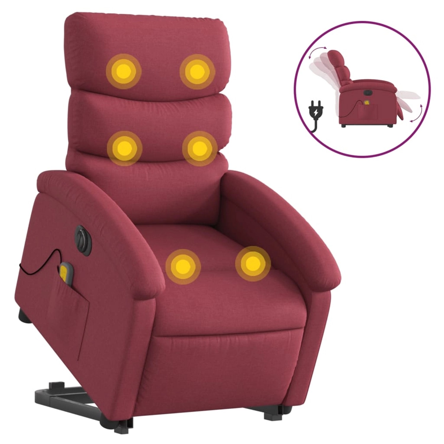 vidaXL Elektrischer Massagesessel mit Aufstehhilfe Weißrot Stoff Modell 4 vidaXL Elektrischer Massagesessel mit Aufstehhilfe Weißrot Stoff Modell 4 von VIDAXL