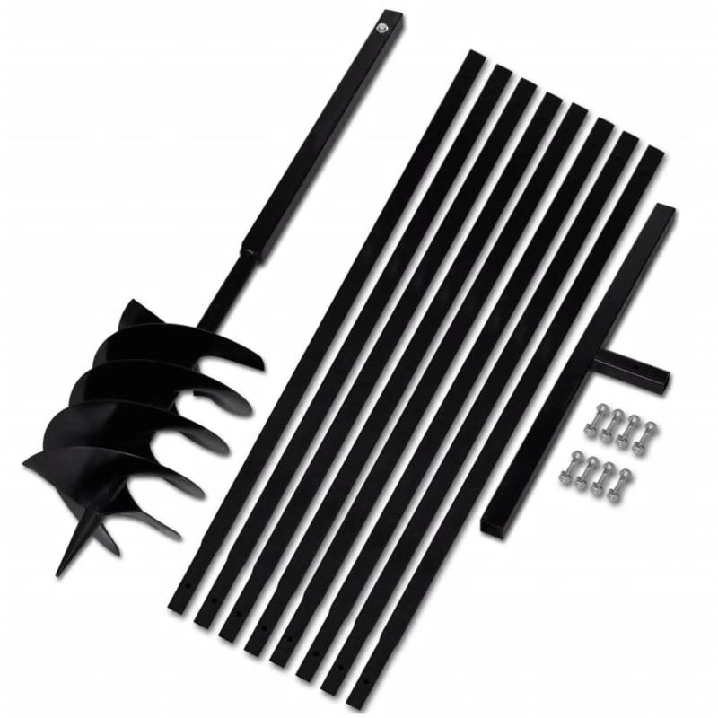 vidaXL Erdbohrer mit Griff 200 mm Verlängerungsrohr 9 m 270536 von VIDAXL