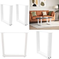 vidaXL Esstisch Beine V-Form 2 Stück Weiß 60x(42-43,3) cm Stahl von VIDAXL