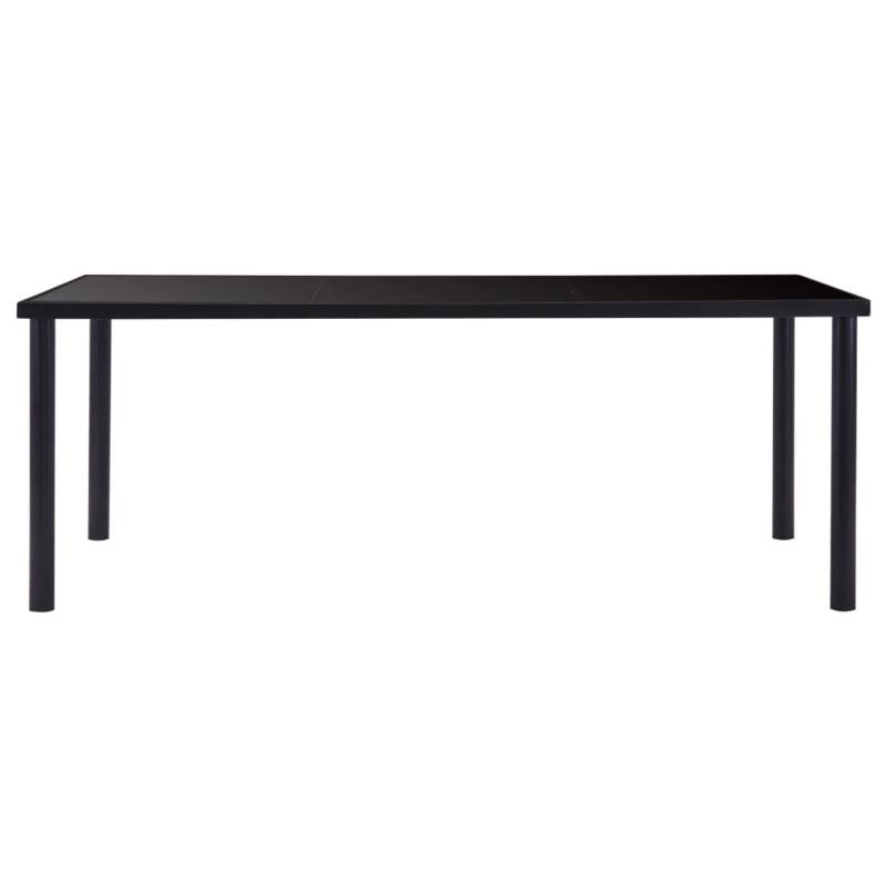 vidaXL Esstisch Schwarz 200 x 100 x 75 cm Hartglas Metall von VIDAXL