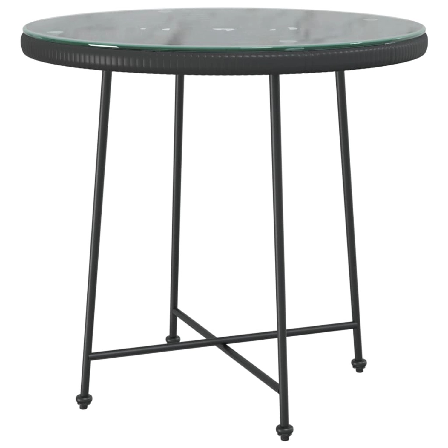 vidaXL Esstisch Schwarz Ø80 cm Hartglas und Stahl 319437 von VIDAXL