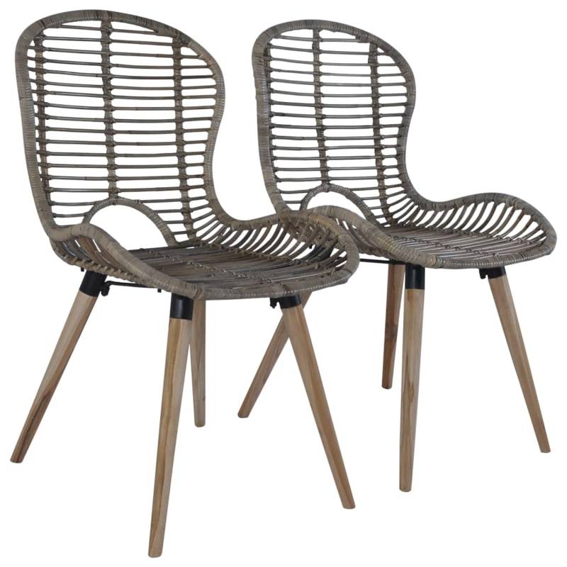 vidaXL Esszimmerstühle 2 Stk Braun Rattan 246853 von VIDAXL