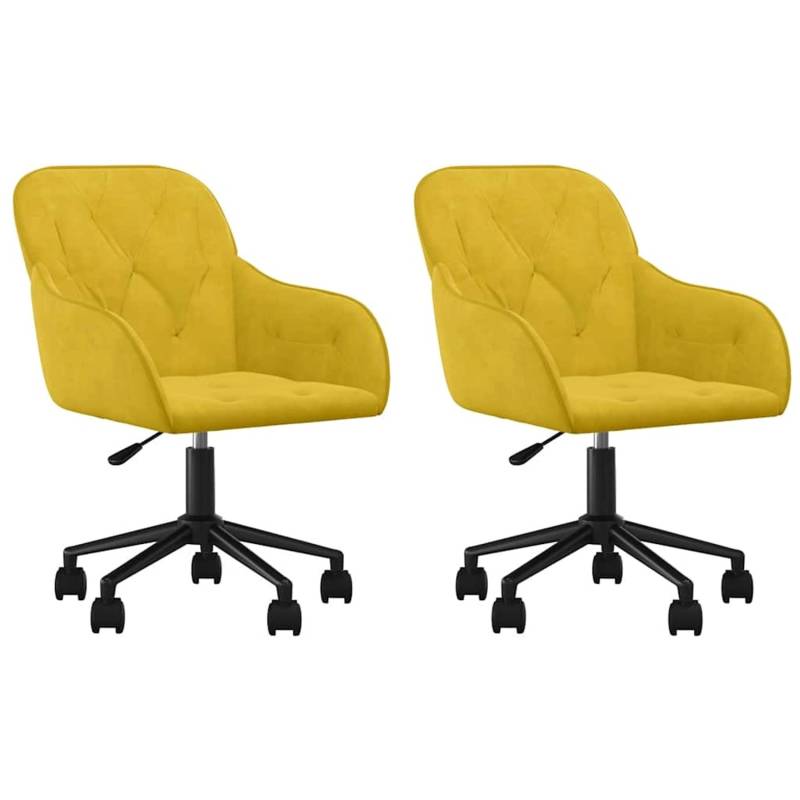 vidaXL Esszimmerstühle 2 Stk Drehbar Gelb Samt 3103428 von VIDAXL