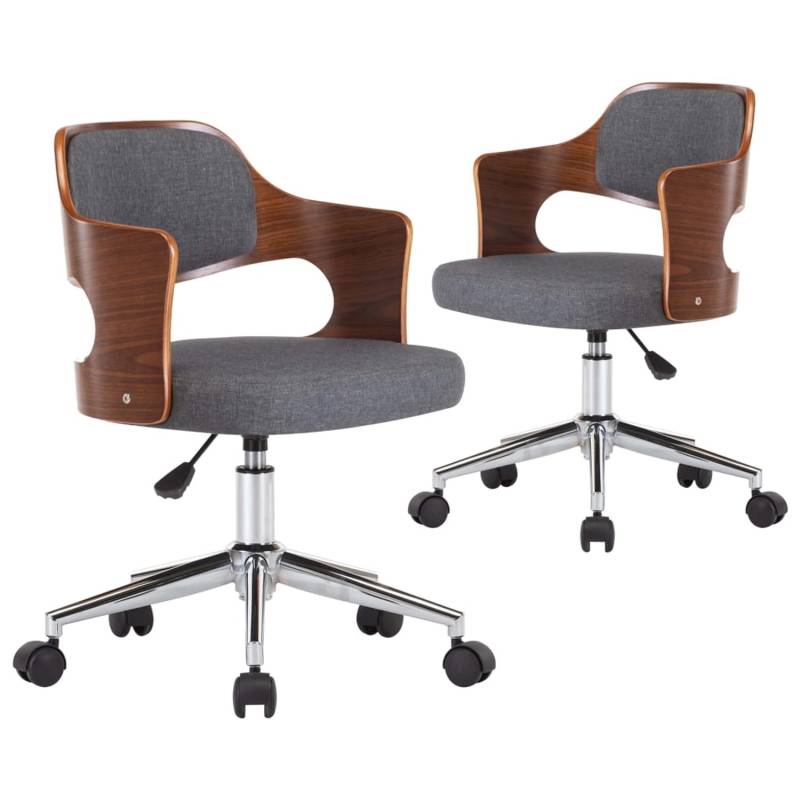 vidaXL Esszimmerstühle 2 Stk Drehbar Grau Bugholz und Stoff 3054938 vidaXL Esszimmerstühle 2 Stk Drehbar Grau Bugholz und Stoff 3054938 von VIDAXL