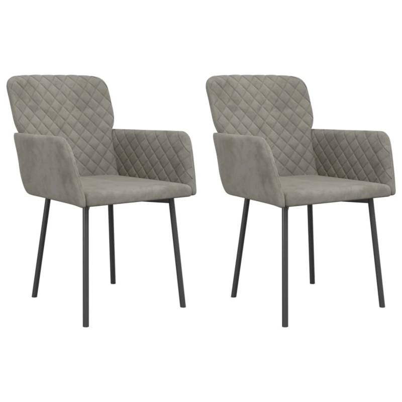 vidaXL Esszimmerstühle 2 Stk Hellgrau Samt 344779 von VIDAXL