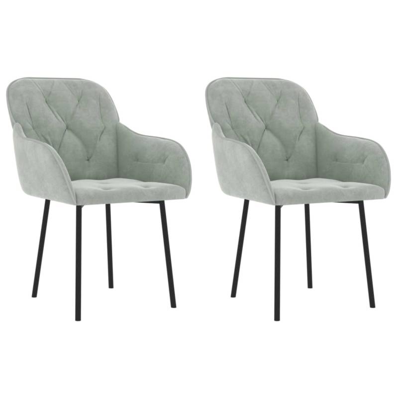 vidaXL Esszimmerstühle 2 Stk Hellgrau Samt 344845 von VIDAXL