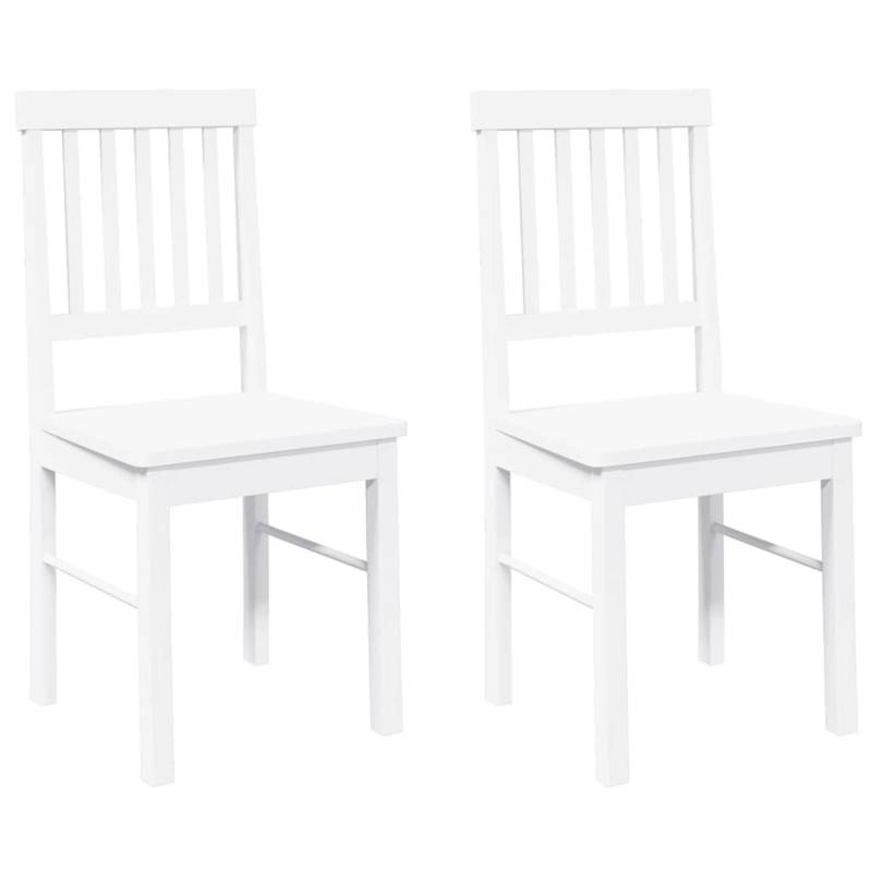 vidaXL Esszimmerstühle 2 Stk Weiß Massivholz Gummibaum 4102431 vidaXL Esszimmerstühle 2 Stk Weiß Massivholz Gummibaum 4102431 von VIDAXL
