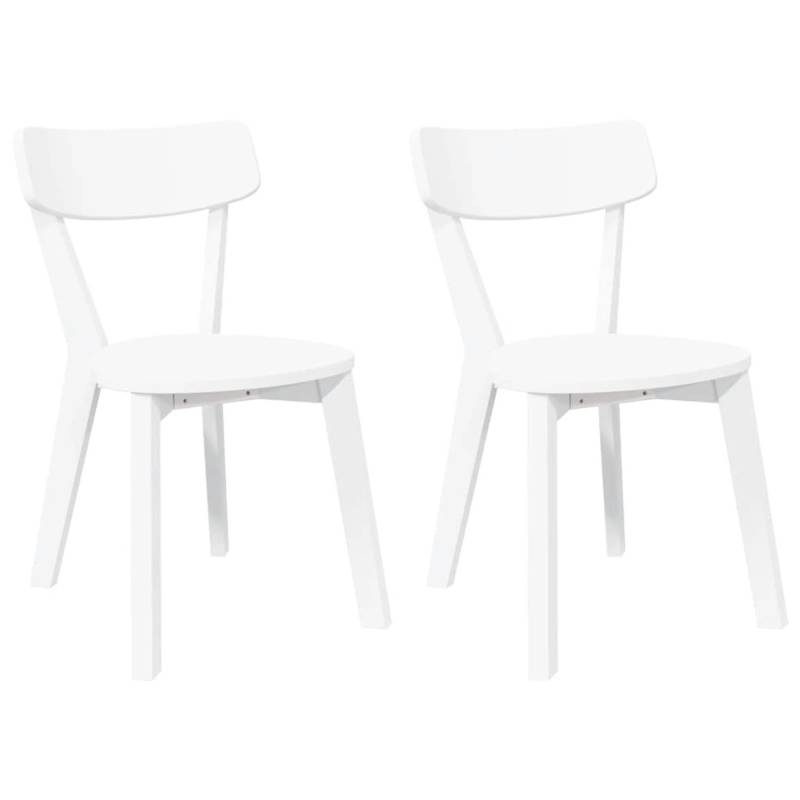 vidaXL Esszimmerstühle 2 Stk Weiß Massivholz Gummibaum 4102433 vidaXL Esszimmerstühle 2 Stk Weiß Massivholz Gummibaum 4102433 von VIDAXL