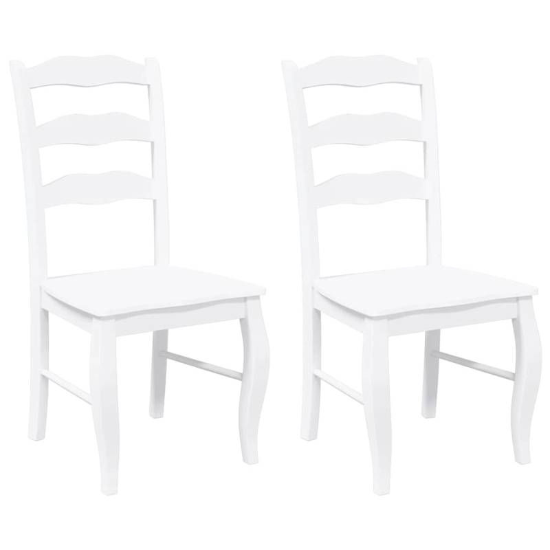 vidaXL Esszimmerstühle 2 Stk Weiß Massivholz Gummibaum 4102497 vidaXL Esszimmerstühle 2 Stk Weiß Massivholz Gummibaum 4102497 von VIDAXL