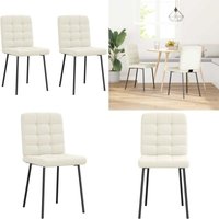 vidaXL Esszimmerstühle 2 Stk. Creme Samt von VIDAXL