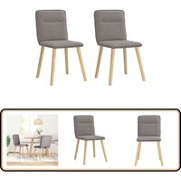 vidaXL Esszimmerstühle 2 Stk. Taupe Stoff von VIDAXL