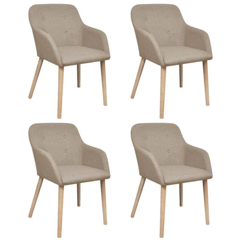 vidaXL Esszimmerstühle 4 Stk Beige Stoff und Massivholz Eiche 270570 vidaXL Esszimmerstühle 4 Stk Beige Stoff und Massivholz Eiche 270570 von VIDAXL