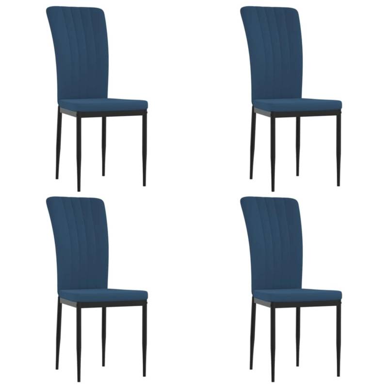 vidaXL Esszimmerstühle 4 Stk Blau Samt 326103 von VIDAXL