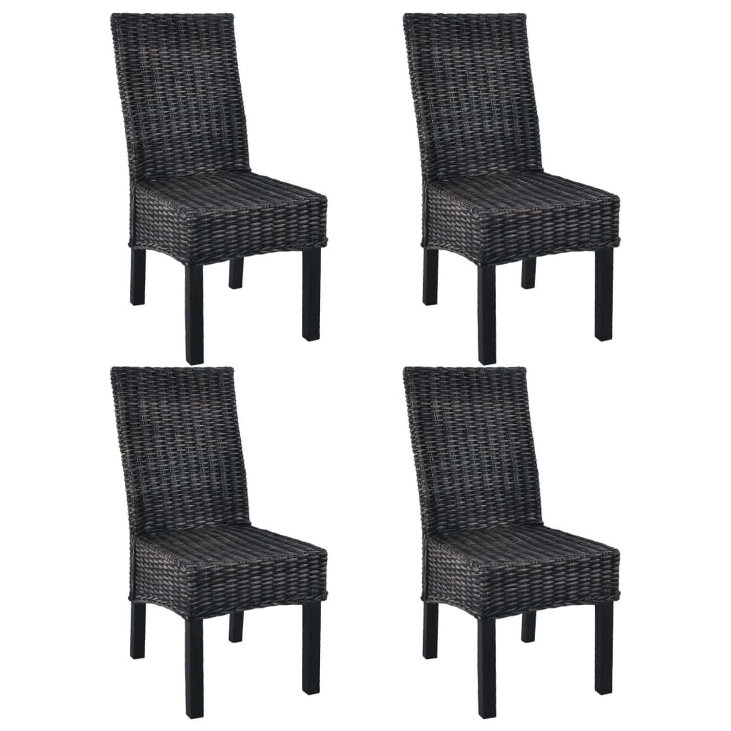 vidaXL Esszimmerstühle 4 Stk Schwarz Kubu Rattan und Mangoholz 275469 vidaXL Esszimmerstühle 4 Stk Schwarz Kubu Rattan und Mangoholz 275469 von VIDAXL