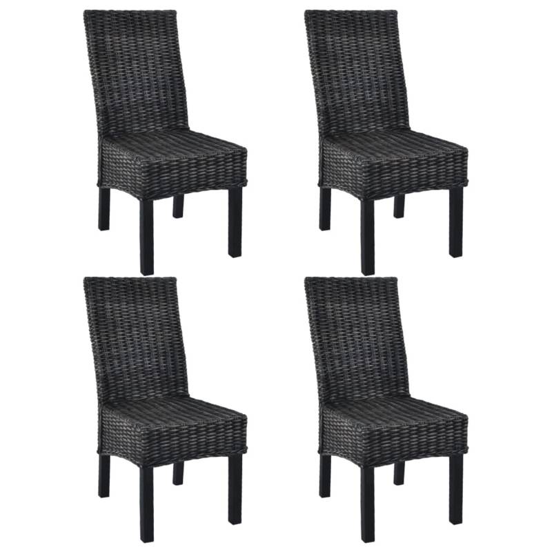 vidaXL Esszimmerstühle 4 Stk Schwarz Kubu Rattan und Mangoholz 275469 vidaXL Esszimmerstühle 4 Stk Schwarz Kubu Rattan und Mangoholz 275469 von VIDAXL