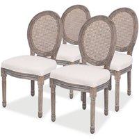 vidaXL Esszimmerstühle 4 Stk. Creme Stoff von VIDAXL