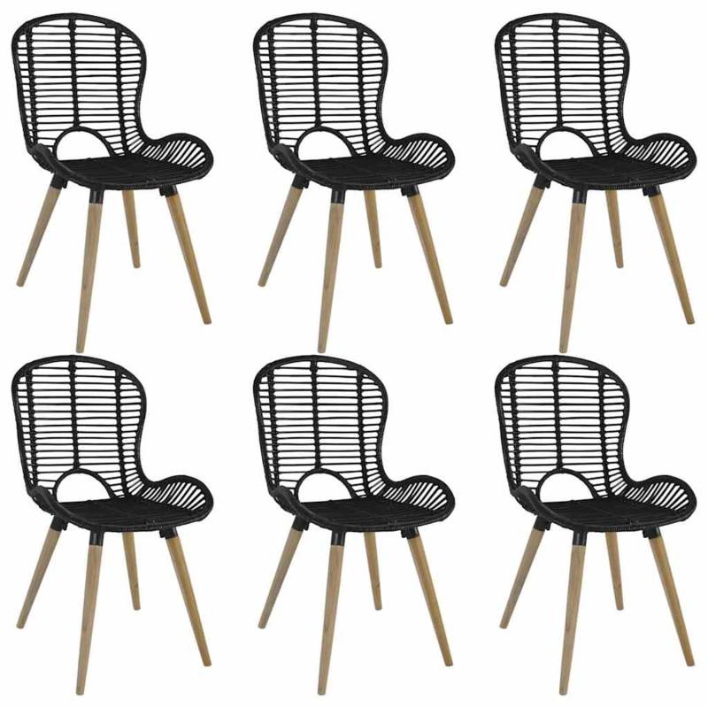 vidaXL Esszimmerstühle 6 Stk Natur Rattan Schwarz 275838 vidaXL Esszimmerstühle 6 Stk Natur Rattan Schwarz 275838 von VIDAXL