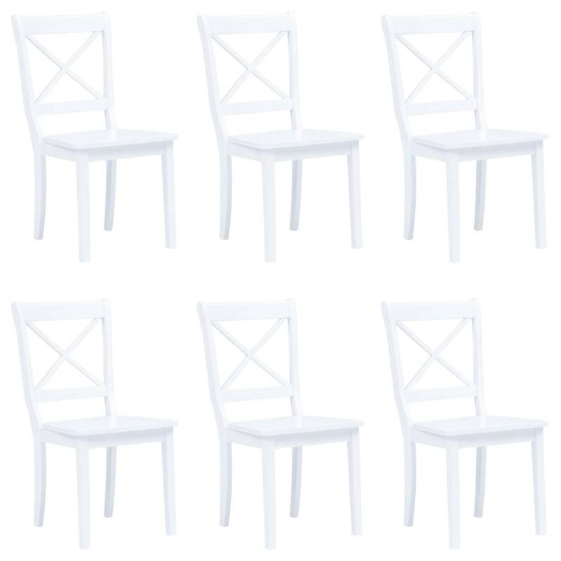 vidaXL Esszimmerstühle 6 Stk Weiß Gummiholz Massiv 277543 vidaXL Esszimmerstühle 6 Stk Weiß Gummiholz Massiv 277543 von VIDAXL