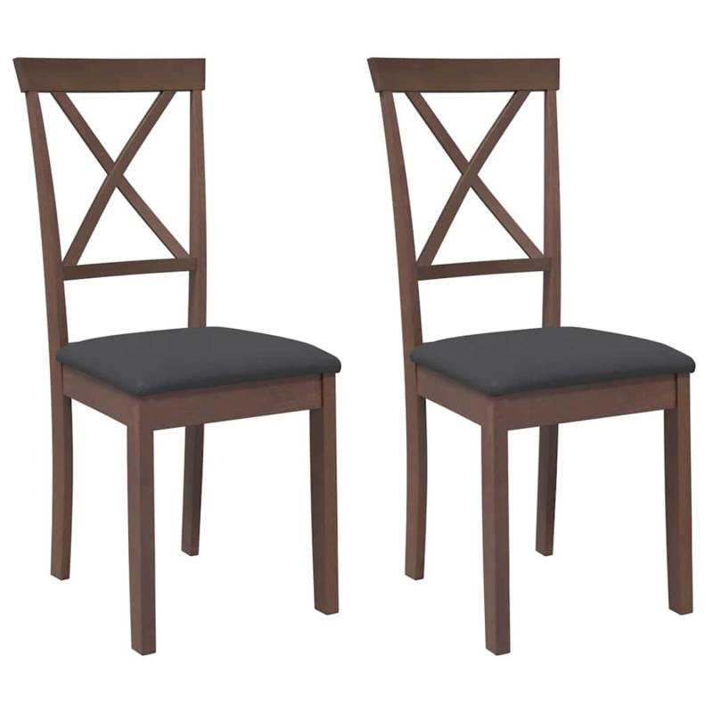 vidaXL Esszimmerstühle mit Kissen 2 Stk Braun Massivholz Gummibaum 4102402 vidaXL Esszimmerstühle mit Kissen 2 Stk Braun Massivholz Gummibaum 4102402 von VIDAXL