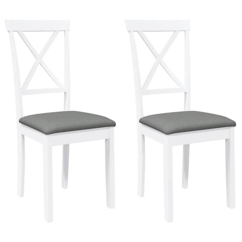 vidaXL Esszimmerstühle mit Kissen 2 Stk Weiß Massivholz Gummibaum 4102405 vidaXL Esszimmerstühle mit Kissen 2 Stk Weiß Massivholz Gummibaum 4102405 von VIDAXL