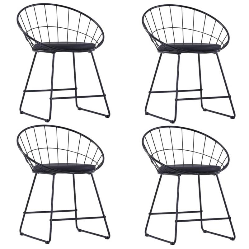 vidaXL Esszimmerstühle mit Kunstledersitzen 4 Stk Schwarz Stahl 276235 vidaXL Esszimmerstühle mit Kunstledersitzen 4 Stk Schwarz Stahl 276235 von VIDAXL