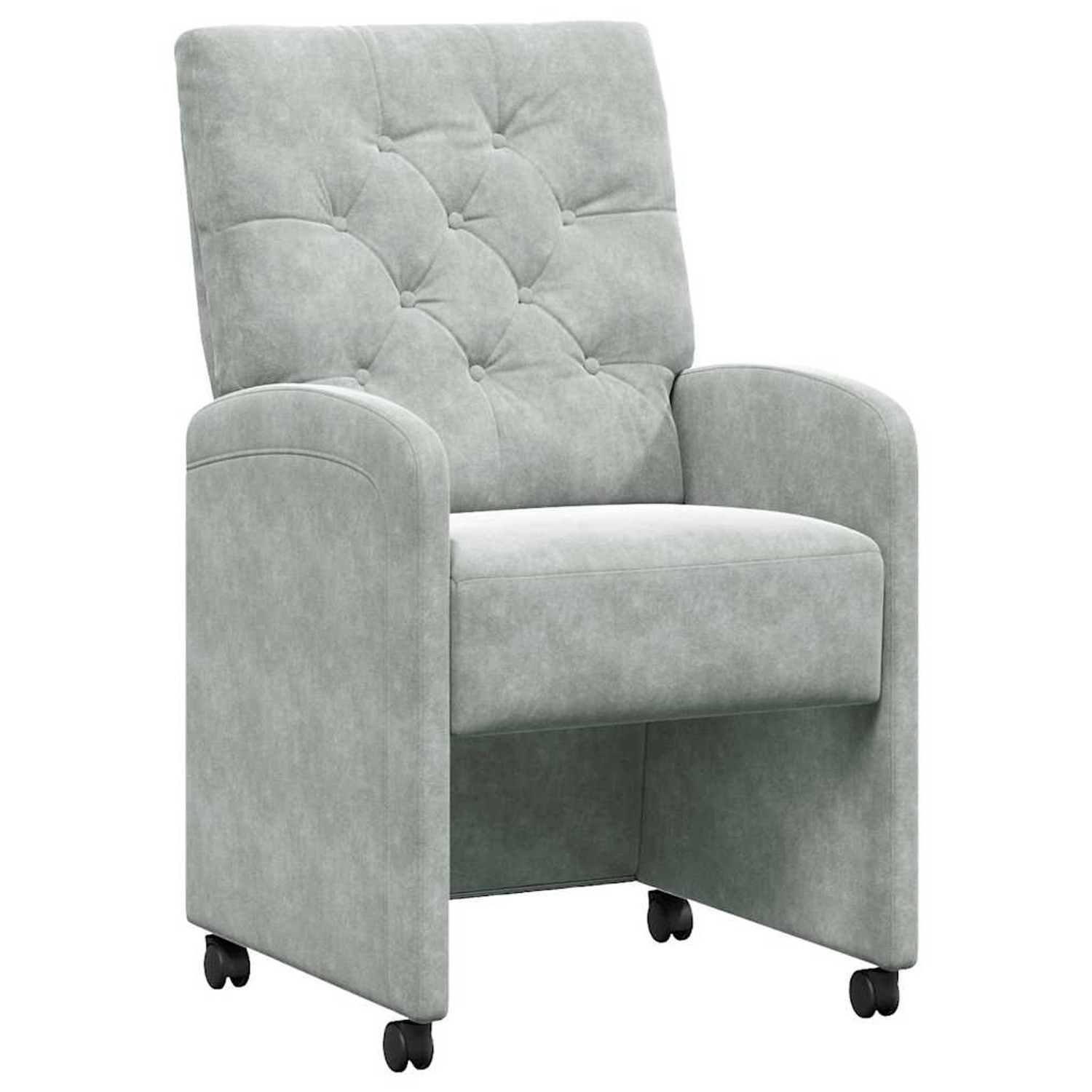 vidaXL Esszimmerstühle mit Rollen 2 Stk Hellgrau 58 x 67 x 97 cm Samt 42017866 vidaXL Esszimmerstühle mit Rollen 2 Stk Hellgrau 58 x 67 x 97 cm Samt 42017866 von VIDAXL