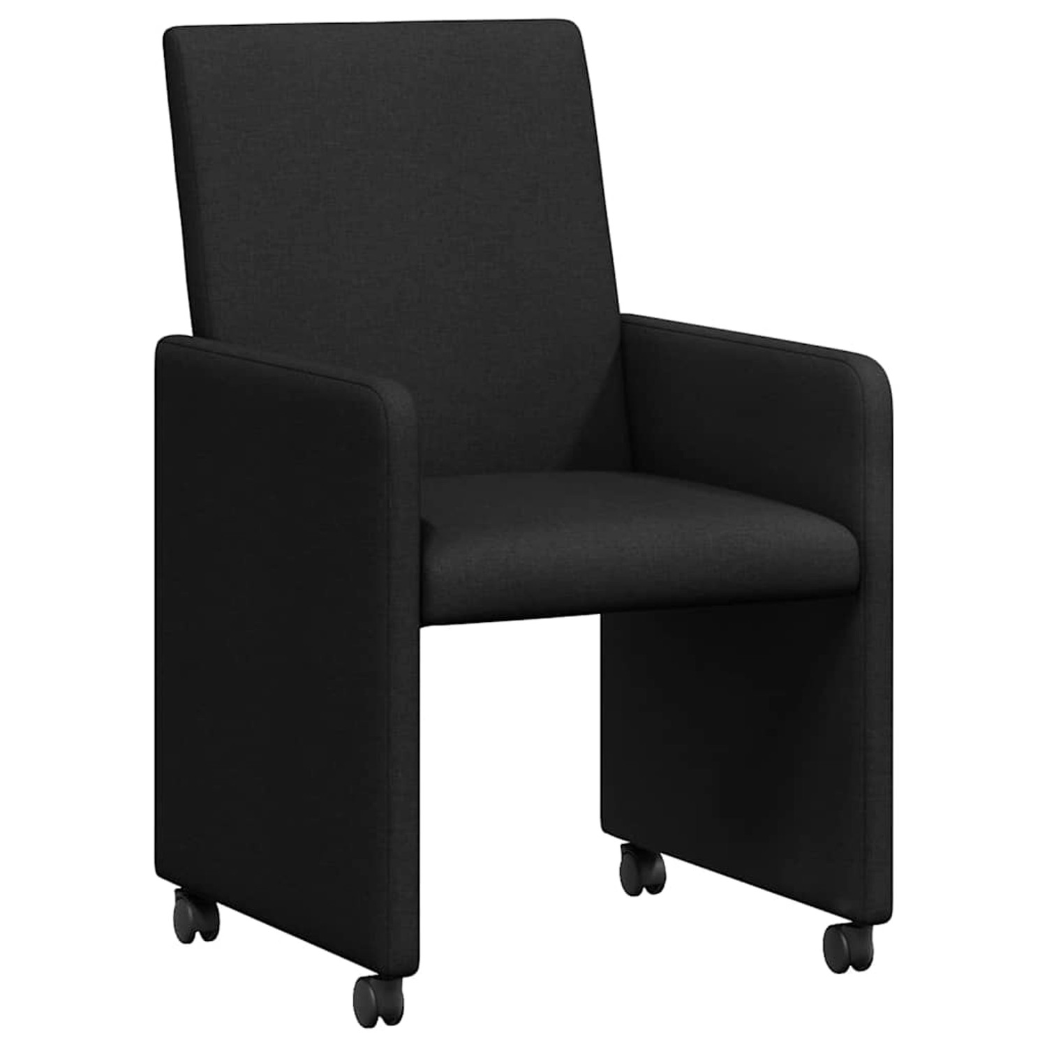 vidaXL Esszimmerstühle mit Rollen 2 Stk Schwarz 57 x 66 x 94 cm Stoff 42017809 vidaXL Esszimmerstühle mit Rollen 2 Stk Schwarz 57 x 66 x 94 cm Stoff 42017809 von VIDAXL