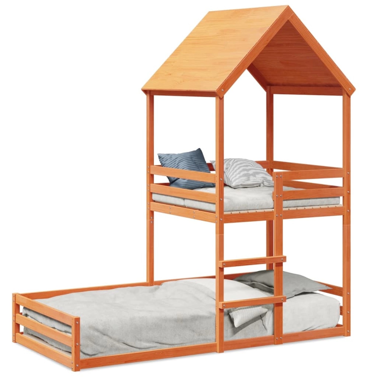 vidaXL Etagenbett mit Dach Wachsbraun 80x200 cm Massivholz Kiefer2012933 vidaXL Etagenbett mit Dach Wachsbraun 80x200 cm Massivholz Kiefer2012933 von VIDAXL