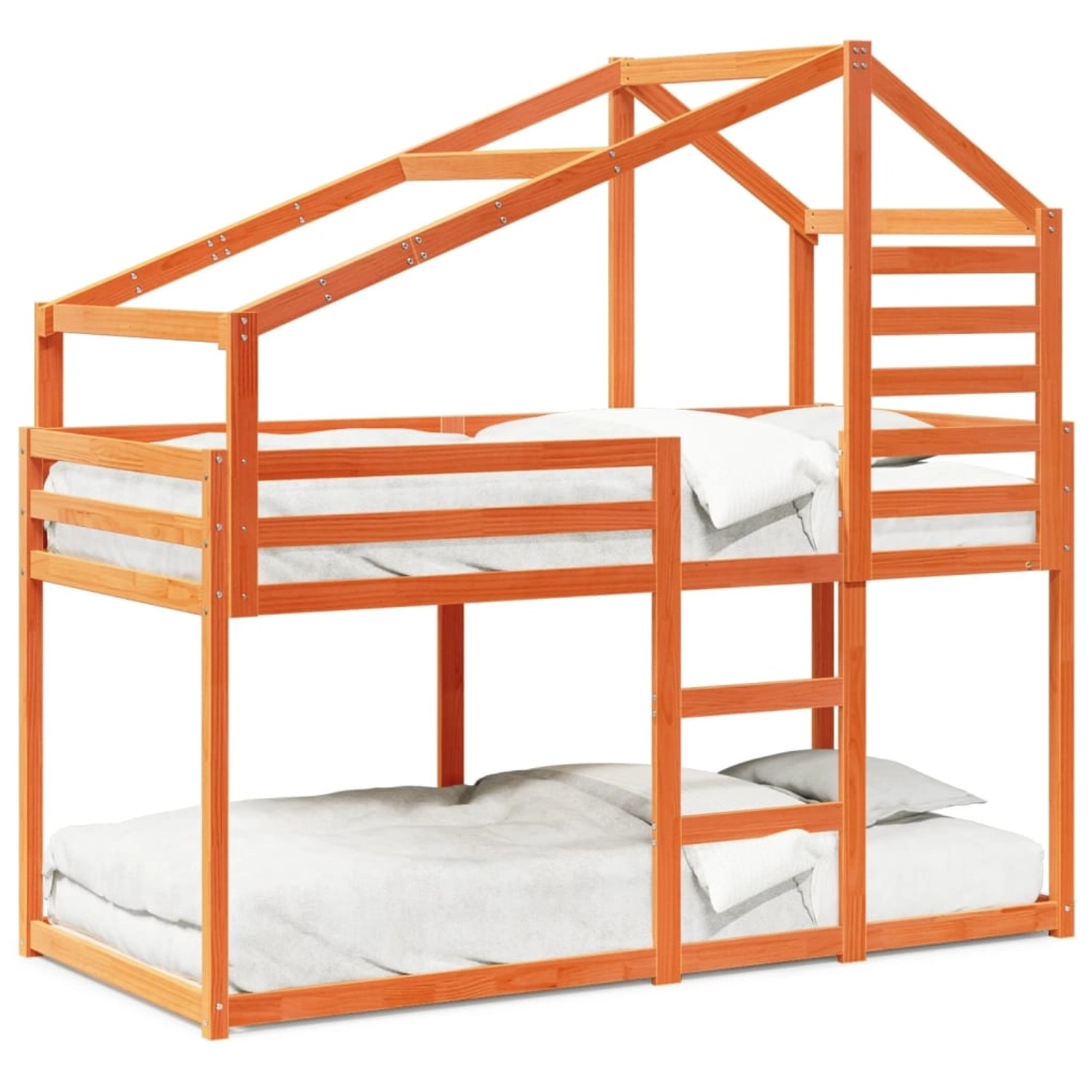 vidaXL Etagenbett mit Dach Wachsbraun 90x200 cm Massivholz Kiefer2096946 vidaXL Etagenbett mit Dach Wachsbraun 90x200 cm Massivholz Kiefer2096946 von VIDAXL