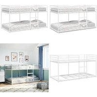 vidaXL Etagenbett ohne Matratze Weiß 90x200 cm Stahl von VIDAXL