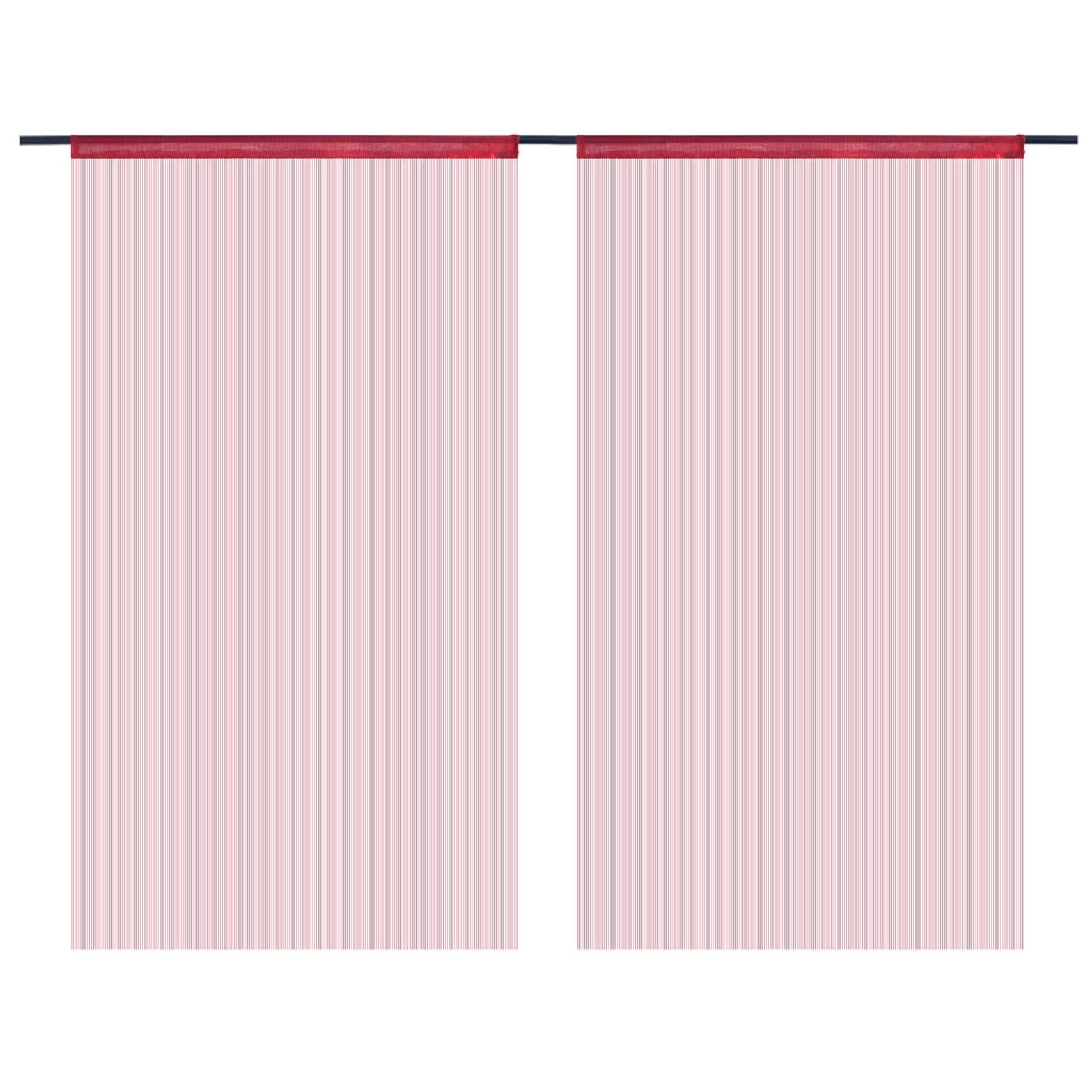 vidaXL Fadenvorhänge 2 Stk 140 x 250 cm Burgunderrot von VIDAXL
