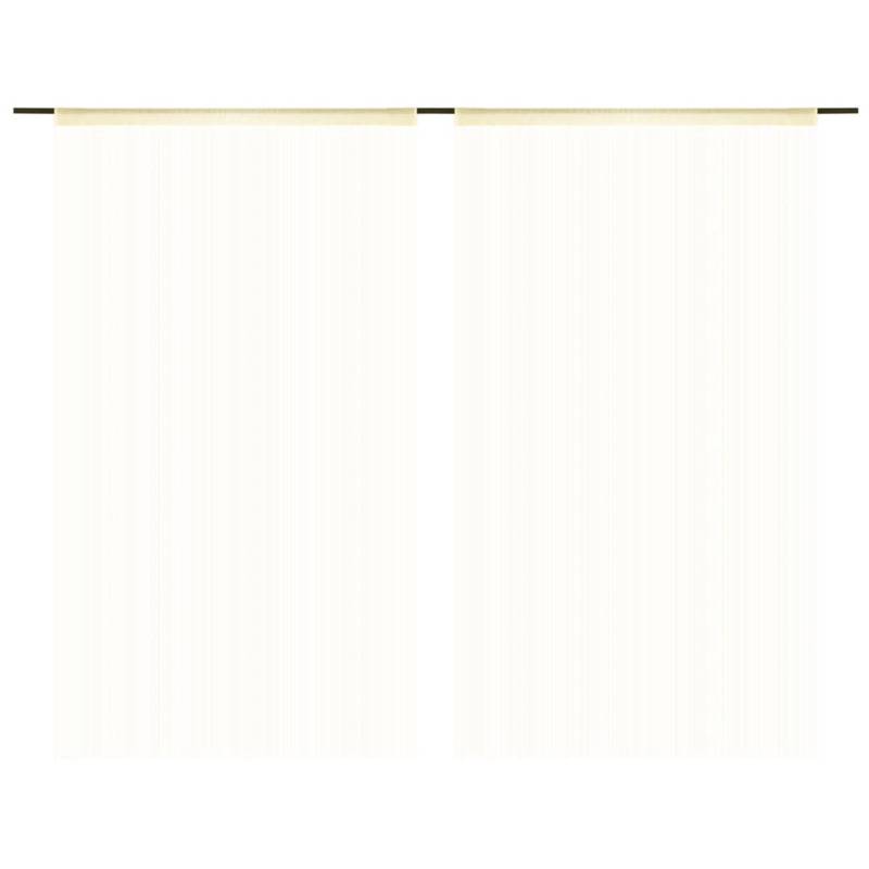 vidaXL Fadenvorhänge 2 Stk 140 x 250 cm Cremefarben von VIDAXL